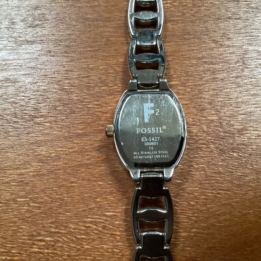 Fossil Women’s Watch ES 1427 MOP Mosaic Silver Gold-tone 20 mm